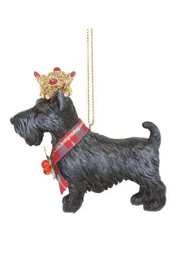 Crowned Scottie Dog Hanging Decoration - Gisela Graham
